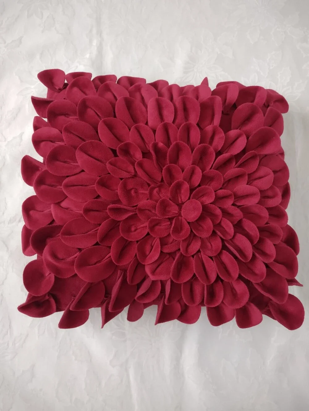 Flower 3D Petals Red Cherry Decorative Pillow